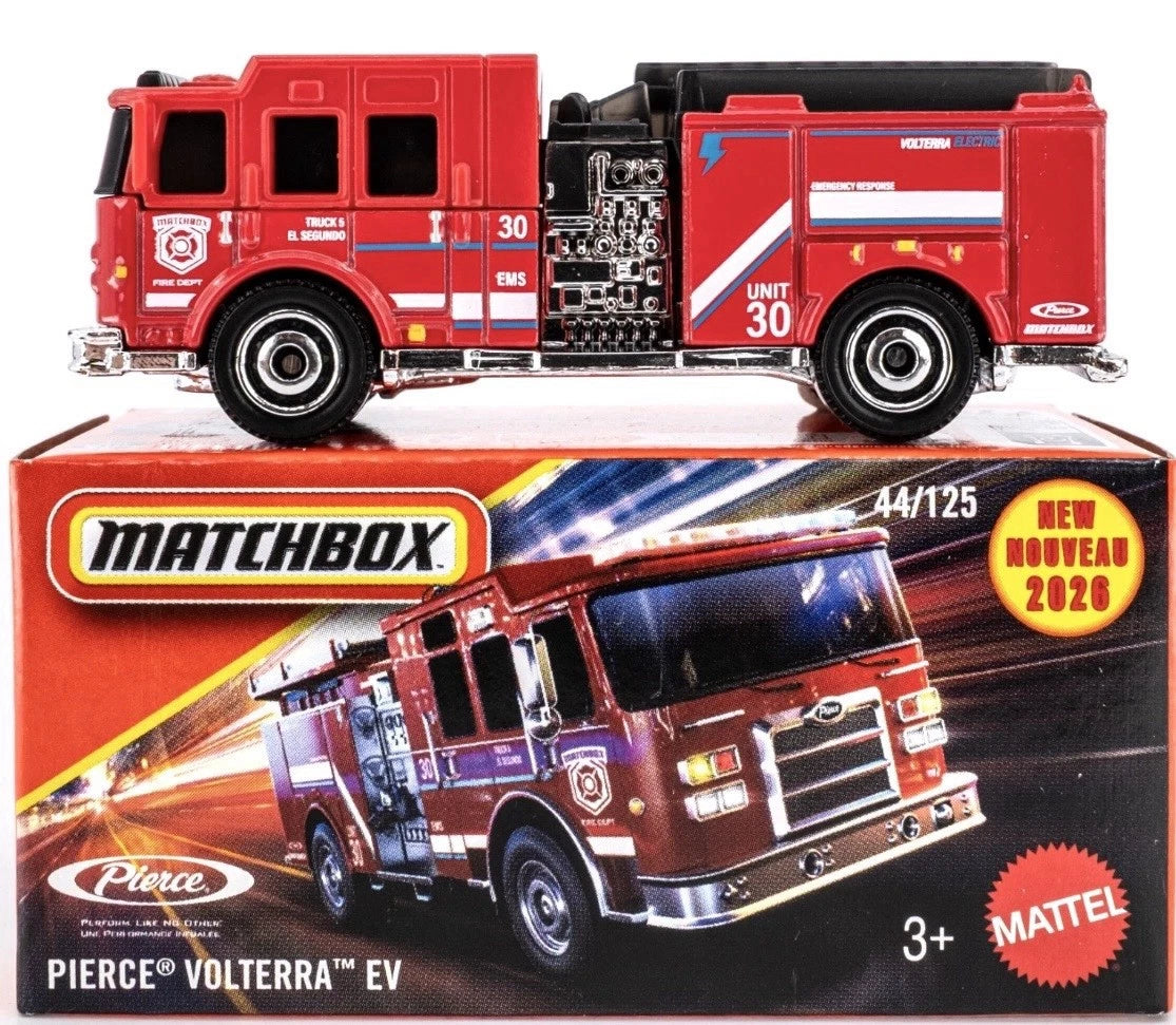 Matchbox 2026 Power Grabs #044/125, Pierce Volerra EV, red