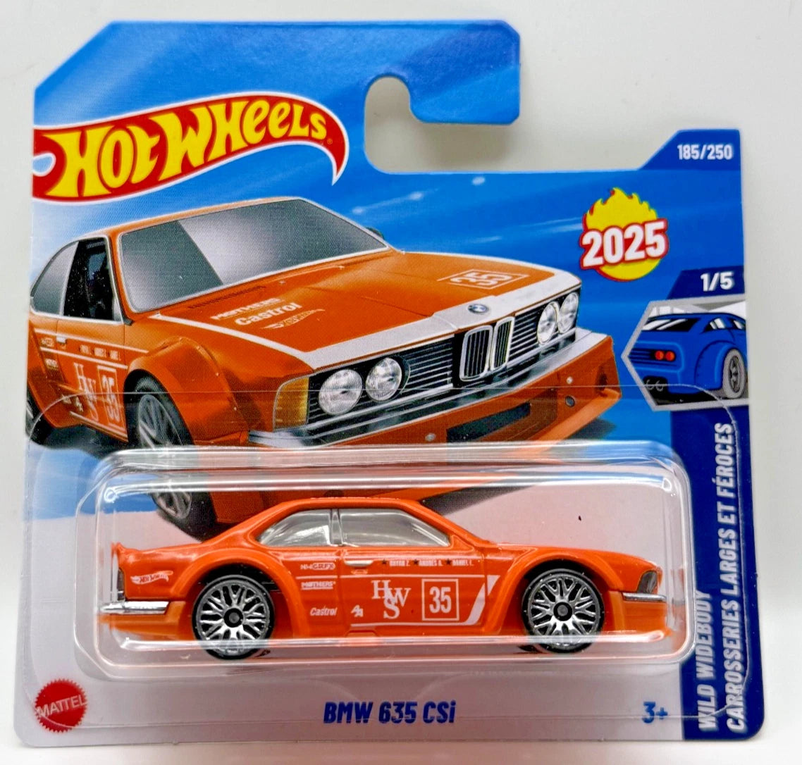 Hot Wheels 2025 #185/250 BMW 635 CSi, SHORT CARD, orange