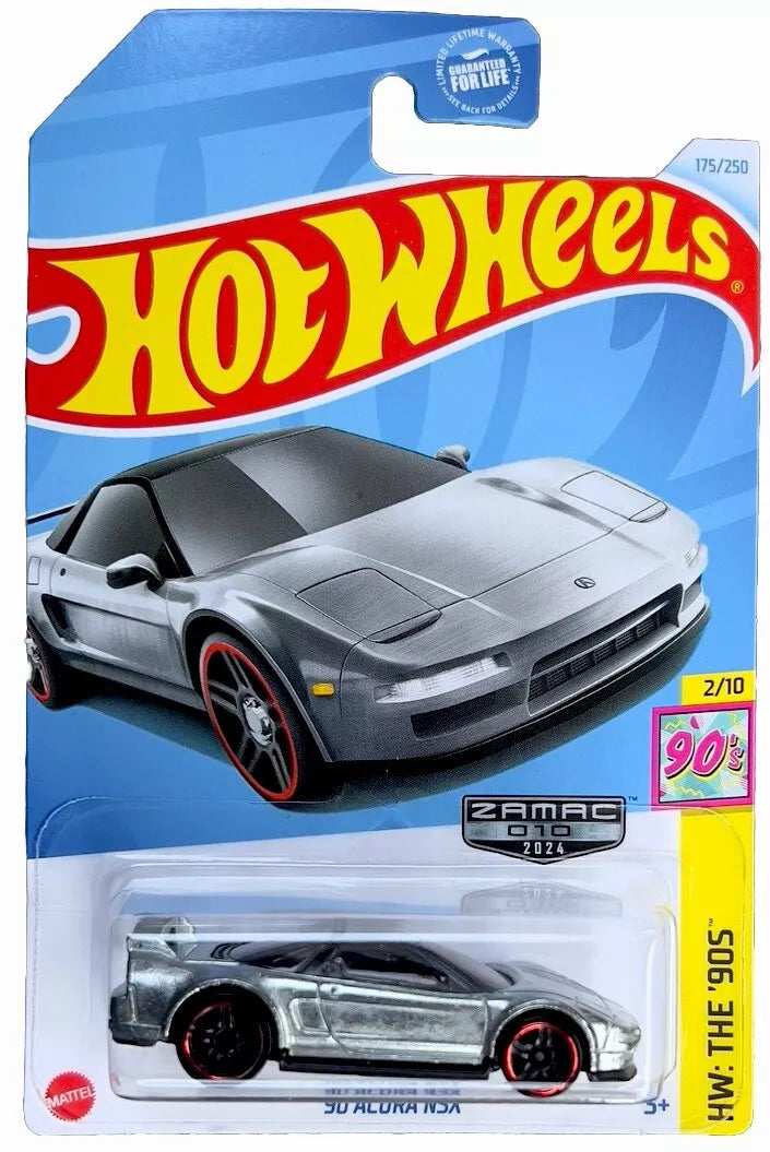 Hot Wheels 2024 #175/250 '90 Acura NSX, Walmart Exclusive, ZAMAC