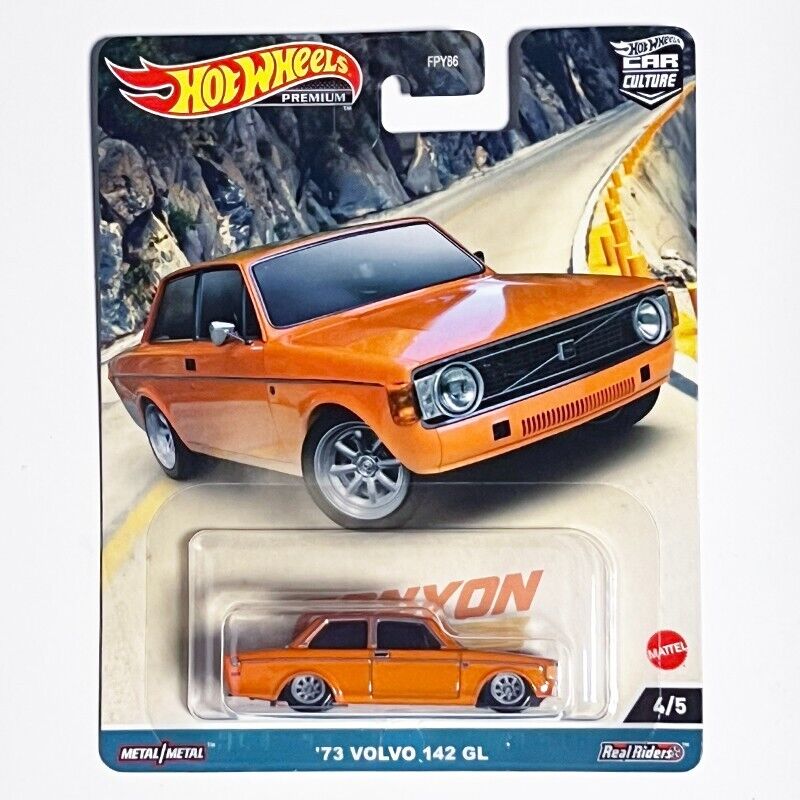 Hot Wheels Premium 2023 Canyon Warriors 4/5 '73 Volvo 142 GL, orange