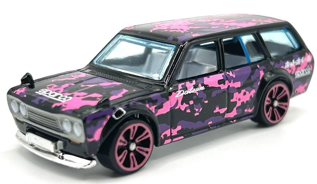Hot Wheels 2024 Neon Speeders Mix A 2/8, Datsun 510 Wagon, NEW/LOOSE, black