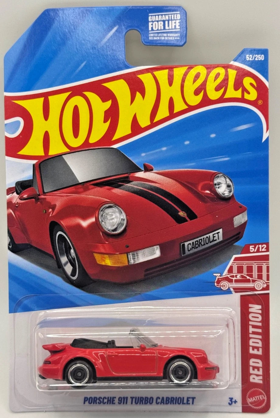 Hot Wheels 2026 #052/250, Porsche 911 Turbo Cabriolet, RED EDITION, red