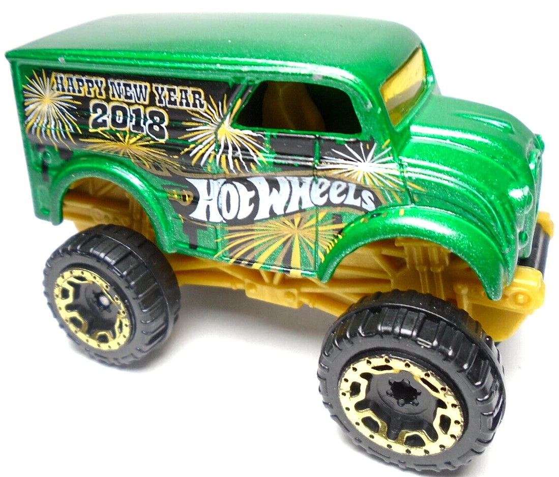 Hot Wheels 2018 #076/365 Monster Dairy Delivery, NEW/LOOSE, metalflake green