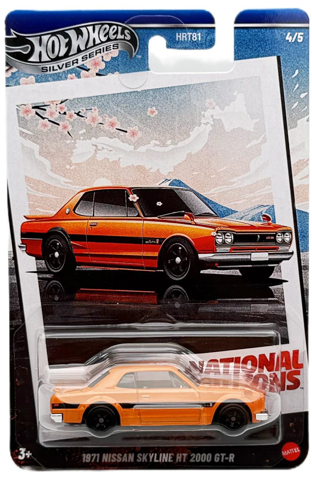 Hot Wheels 2025 National Icons 4/5, 1971 Nissan Skyline HT 2000 GT-R, orange