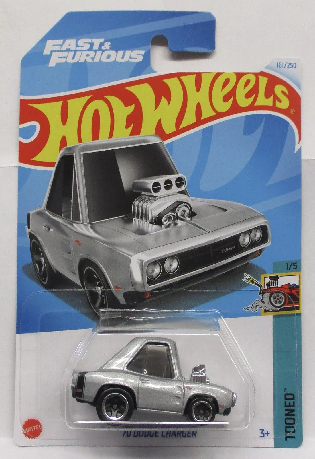 Hot Wheels 2024 #161/250 '70 Dodge Charger (Tooned), silver