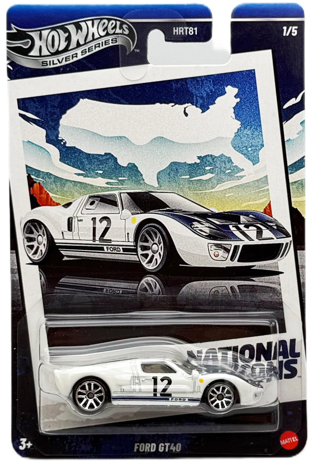Hot Wheels 2025 National Icons 1/5, Ford GT40, white