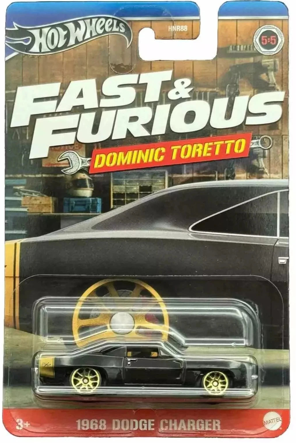 Hot Wheels 2024 Fast & Furious: Dominic Toretto 5/5, 1968 Dodge Charger, black