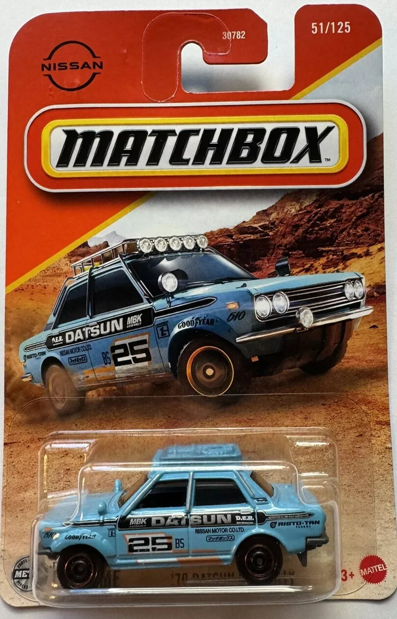 Matchbox 2025 #051/125 '70 Datsun 510 Rally, light blue