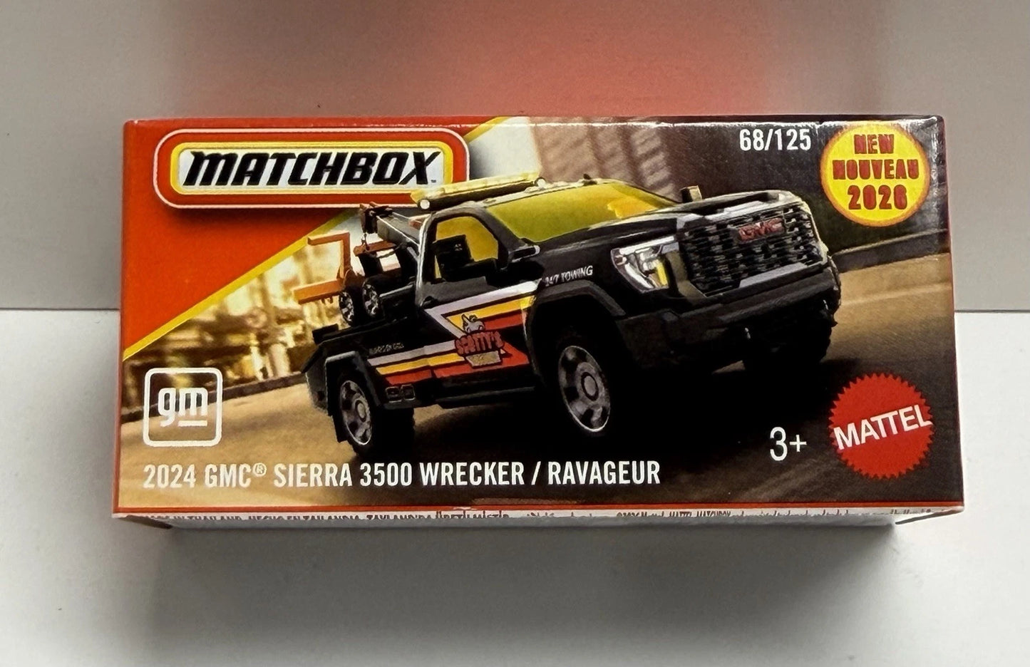 Matchbox 2026 Power Grabs #068/125, 2024 GMC Sierra 3500 Wrecker, black