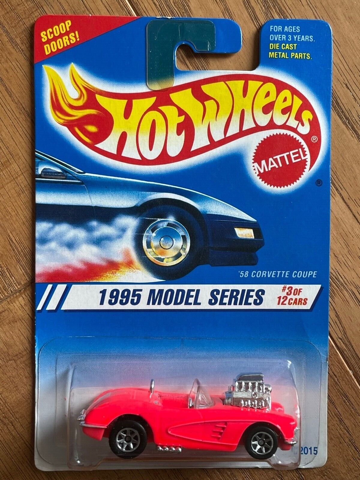 Hot Wheels 1995 Model Series #3/12 '58 Corvette Coupe, pink