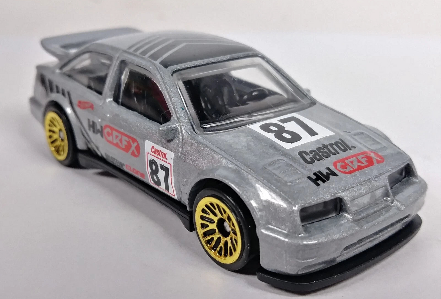 Hot Wheels 2023 #002/250 '87 Ford Sierra Cosworth, NEW/LOOSE, metalflake silver