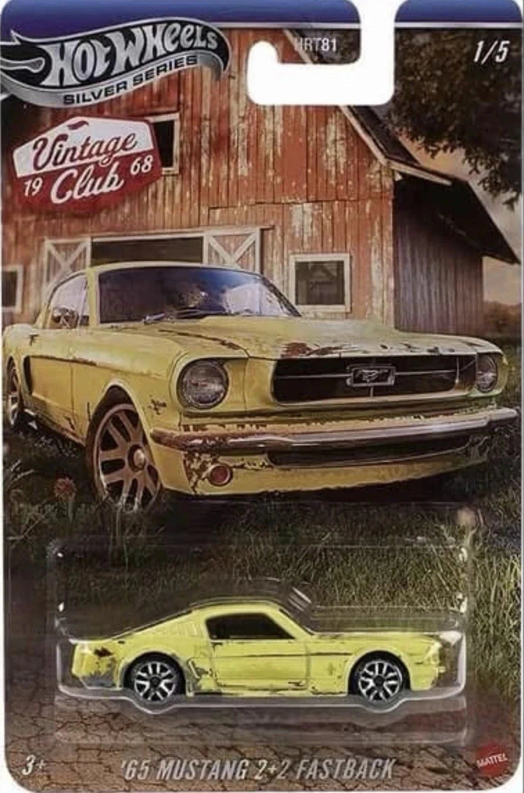 Hot Wheels 2025 Vintage Club 1/5, '65 Mustang 2+2 Fastback, yellow