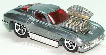 Hot Wheels 2004 #93, 1963 Corvette ('Tooned), NEW/LOOSE, metalflake grey