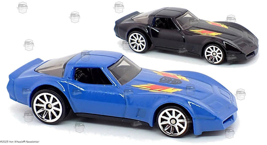 Hot Wheels 2025 Color Shifters, Transformers 1980 Chevy Corvette, NEW/LOOSE, blue/black