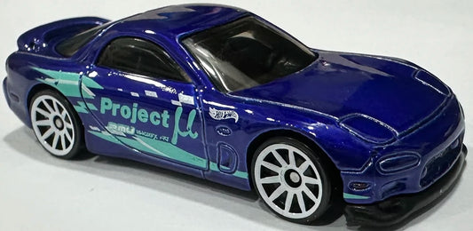 Hot Wheels 2024 #170/250 '95 Mazda RX-7, NEW/LOOSE, blue