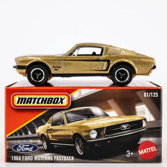 Matchbox 2026 Power Grabs #061/125, 1968 Ford Mustang Fastback, metallic gold