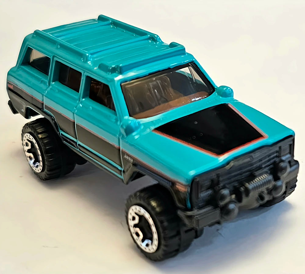 Hot Wheels 2023 #052/250 1988 Jeep Wagoneer, RETAILER EXCLUSIVE, NEW/LOOSE, teal & black