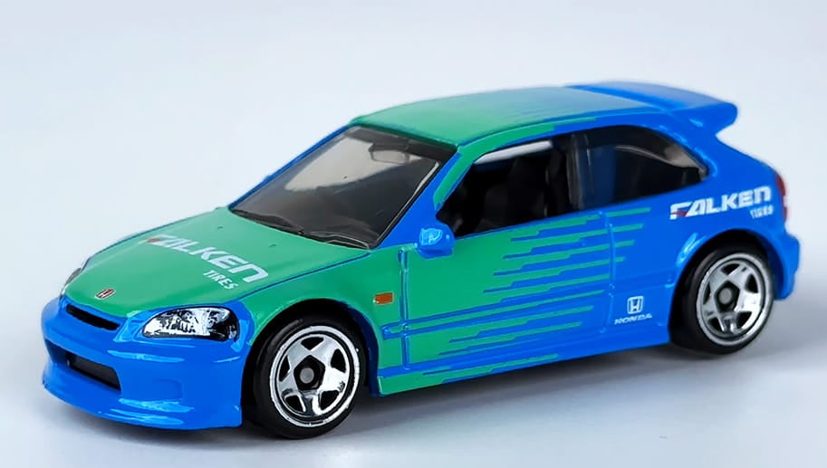 Hot Wheels 2024 Speed Graphics, '99 Honda Civic Type R (EK9), NEW/LOOSE, Falken livery