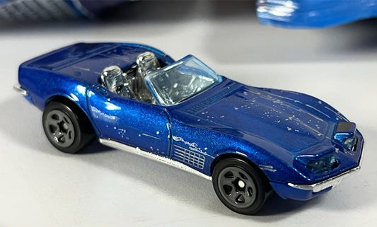 Hot Wheels 2025 Mystery Models (Series 2), '72 Stingray Convertible, NEW/LOOSE, blue w/sparkles