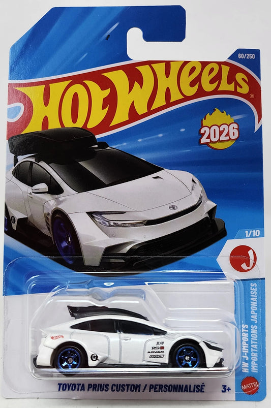 Hot Wheels 2026 #060/250 Toyota Prius Custom, white (roof box variant)