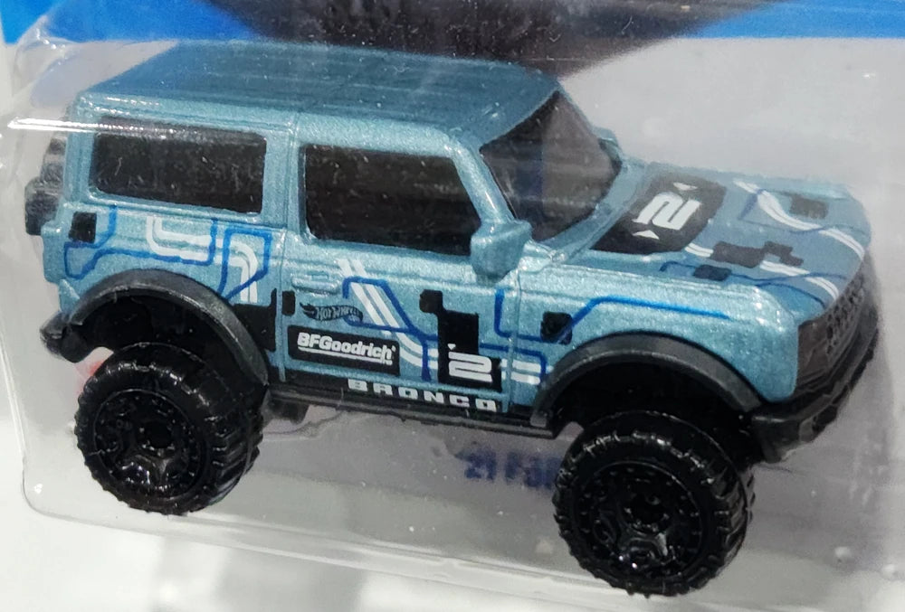 Hot Wheels 2025 #020/250 '21 Ford Bronco, KROGER EXCLUSIVE, NEW/LOOSE, light blue