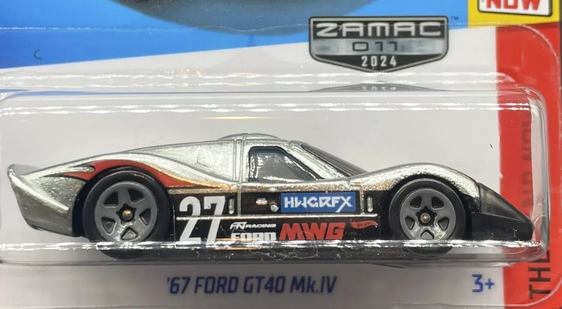 Hot Wheels 2024 #220/250 '67 Ford GT40 Mk.IV, NEW/LOOSE, ZAMAC