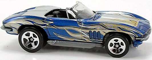 Hot Wheels 2002 #67 '65 Corvette, NEW/LOOSE, metallic blue