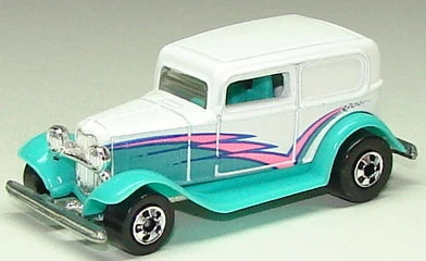 Hot Wheels 1991 #135 '32 Ford Delivery NEW/LOOSE, white & turquoise