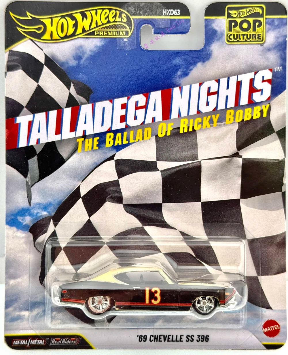 Hot Wheels 2026 Premium Pop Culture Mix 6, Talladega Nights '69 Chevelle SS 396, black