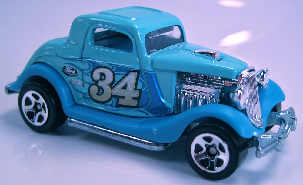 Hot Wheels 2013 #189/250 3-Window '34 Ford, NEW/LOOSE, light blue