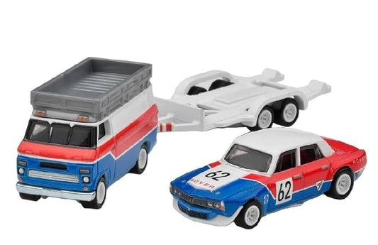 Hot Wheels 2023 Team Transport #55 - '70 Rover P6 Group 2 & HW Rally Hauler, NEW/LOOSE
