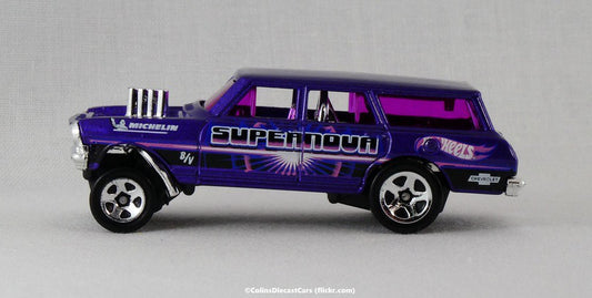 Hot Wheels 2023 #145/250 '64 Nova Wagon Gasser, NEW/LOOSE, metallic purple