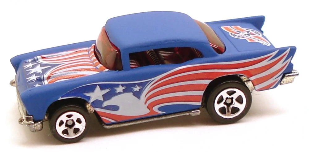 Hot Wheels 2004 #125 '57 Chevy, NEW/LOOSE, satin blue