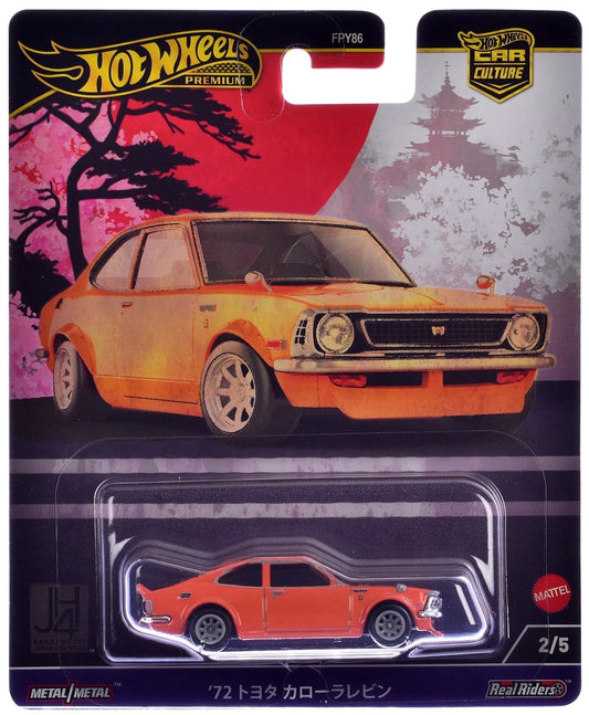 Hot Wheels 2024 Premium Japan Historics 4 2/5, 1972 Toyota Corolla Levin, orange