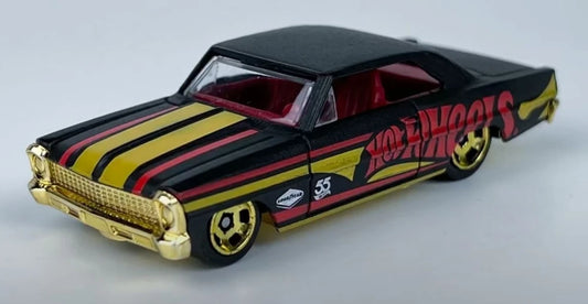 Hot Wheels 2023 55th Anniversary '66 Chevy Nova, NEW/LOOSE, black and yellow