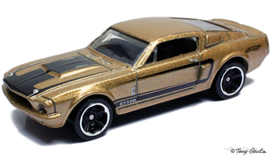 Hot Wheels 2011 #101/244 '67 Shelby GT500, PREOWNED/LOOSE, metalflake gold (MC5 wheels)