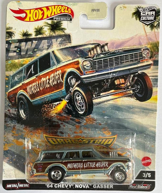 Hot Wheels Car Culture 2022 Drag Strip Demons 3/5 '64 Chevy Nova Gasser