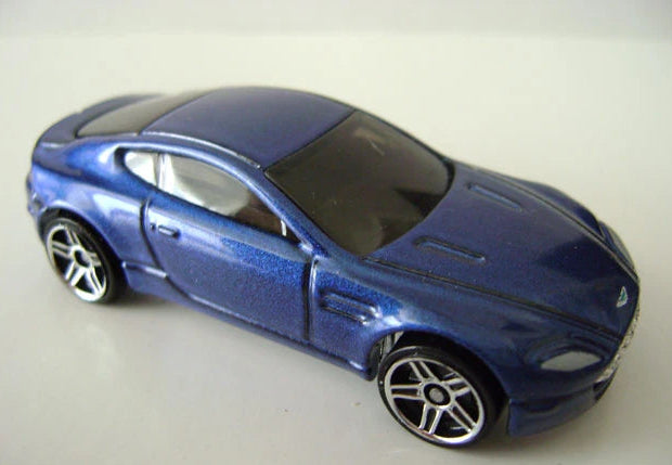 Hot Wheels 2008 #050/196 Aston Martin V8 Vantage, NEW/LOOSE, metallic dark blue