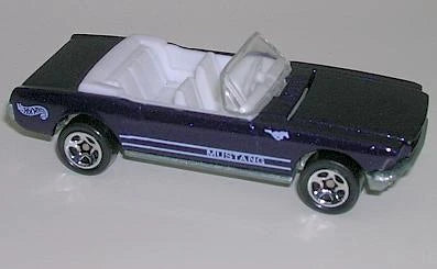 Hot Wheels 1998 #455 '65 Mustang Convertible, NEW/LOOSE, Metalflake Dark Blue