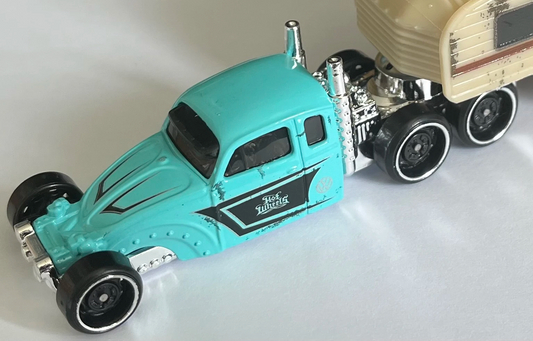 Hot Wheels 2024 Track Fleet Bugcation (car only, no trailer), NEW/LOOSE, powder blue