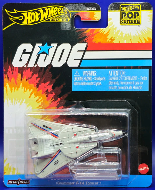 Hot Wheels 2025 Pop Culture Mix 4, Combat Jet Skystriker (Grumman F-14 Tomcat), ivory