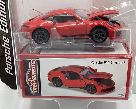 Majorette Deluxe Cars Porsche 911 Carrera S, NEW/LOOSE, red (with collector box)
