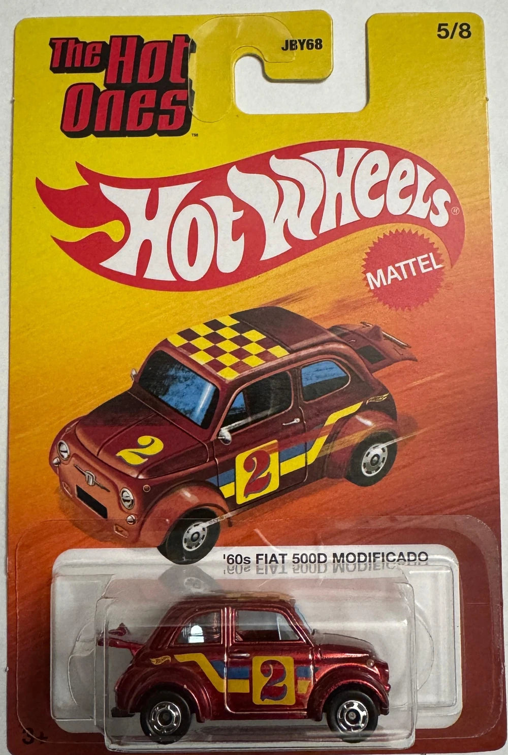 Hot Wheels 2026 The Hot Ones Mix A 5/8, '60s Fiat 500D Modificado, spectraflame red
