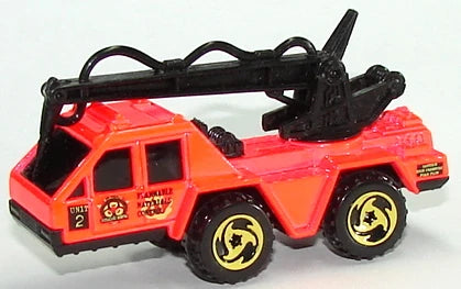 Hot Wheels 1998 #718 Flame Stopper, PREOWNED/LOOSE, bright red (no biohazard logo)