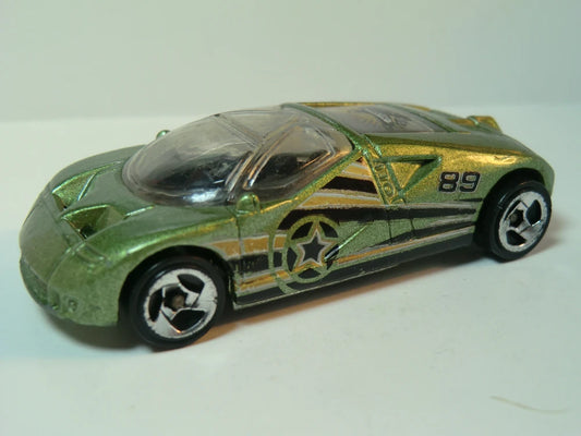 Hot Wheels 2002 #240 Ford GT-90, PREOWED/LOOSE, olive green