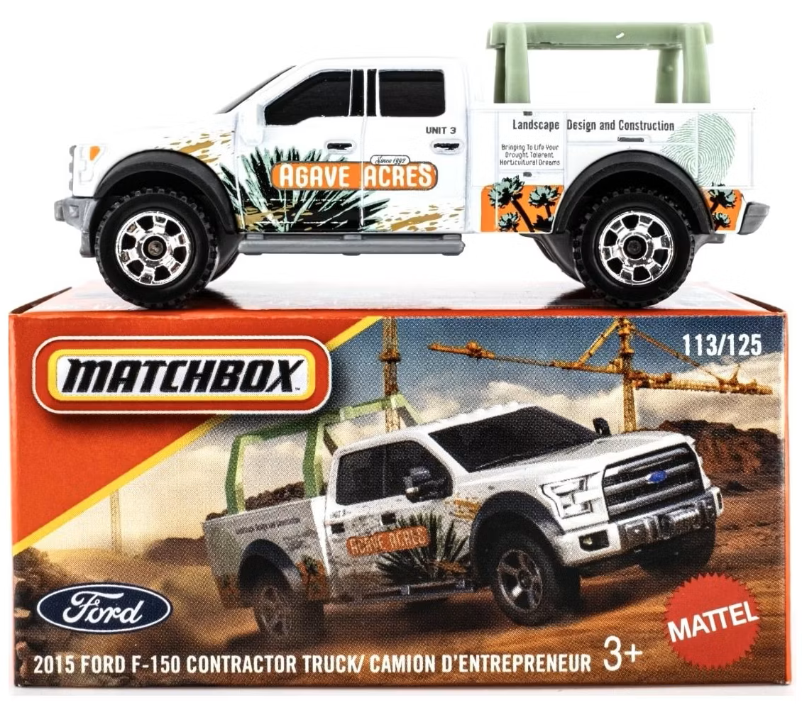 Matchbox 2026 Power Grabs #113/125, 2015 Ford F-150 Contractor Truck, white