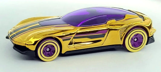 Hot Wheels 2017 #341/365, Gazella GT, NEW/LOOSE, gold chrome