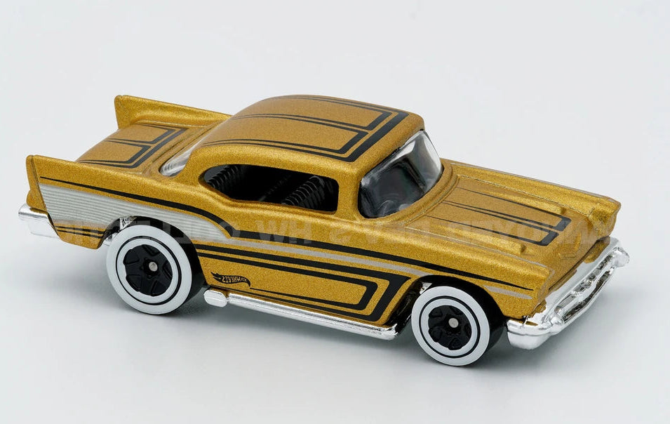 Hot Wheels 2022 #044/250 '57 Chevy, NEW/LOOSE, frost gold