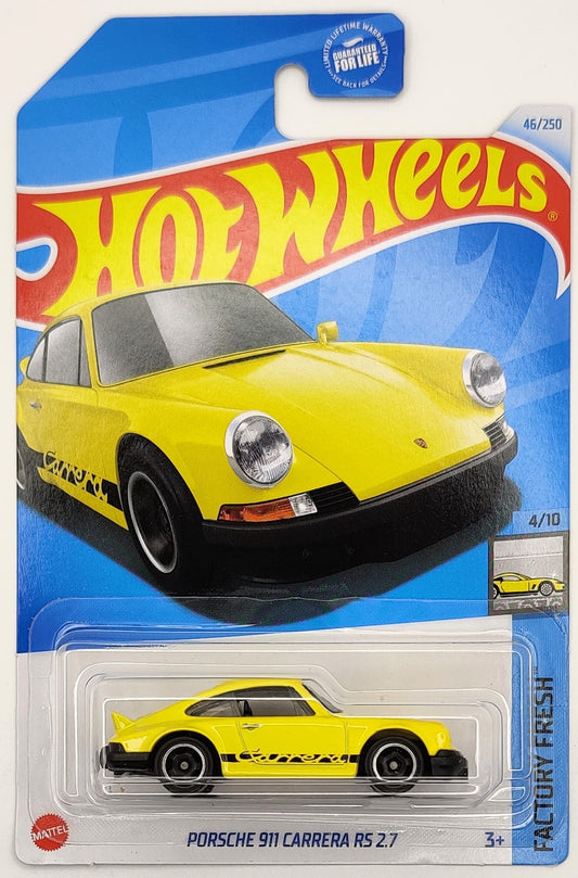 Hot Wheels 2024 #046/250 Porsche 911 Carrera RS 2.7, yellow