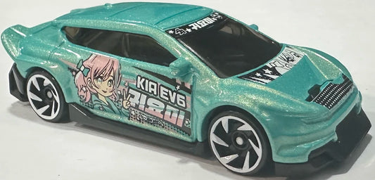 Hot Wheels 2025 #120/250, Custom Kia EV6, NEW/LOOSE, pearl teal